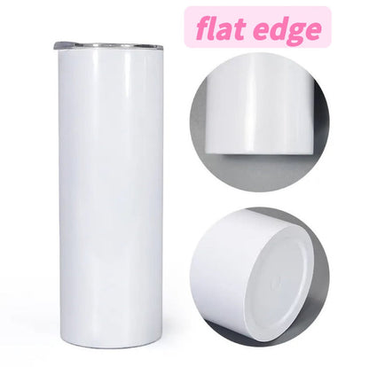 20oz Flat Edge Skinny Tumblers Sublimation Blanks