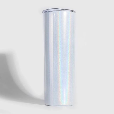 20oz White Shimmer Glitter Holographic Tumblers Sublimation Blanks