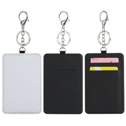 PU Leather Card Holder Keychains Sublimation Blanks