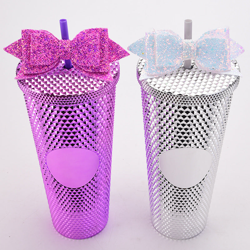 Glitter Bow Straw Toppers