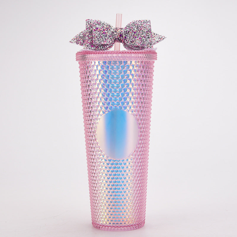 Glitter Bow Straw Toppers