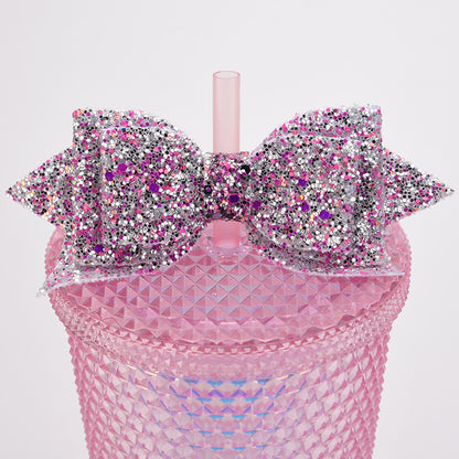 Glitter Bow Straw Toppers